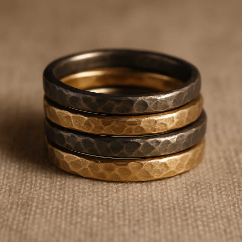 Stacked artisan rings