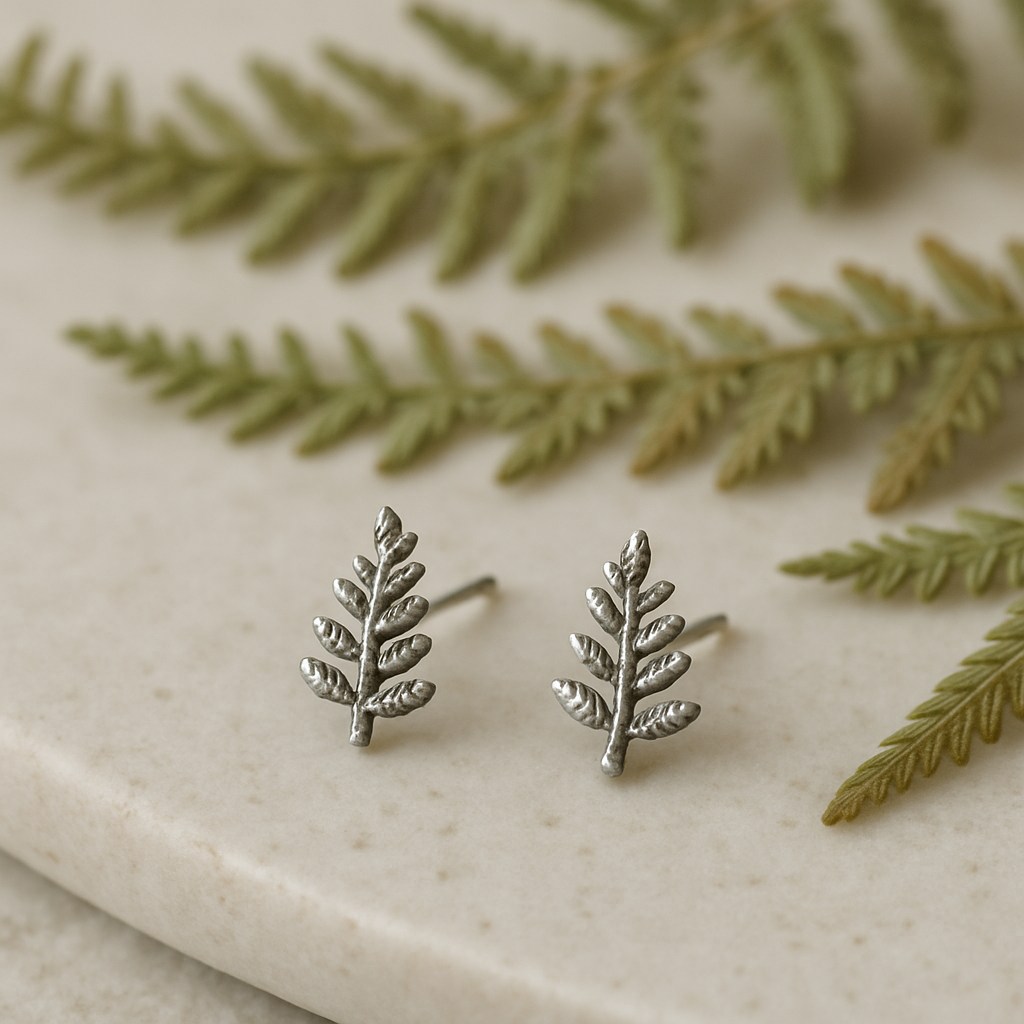 Tiny Fern Studs