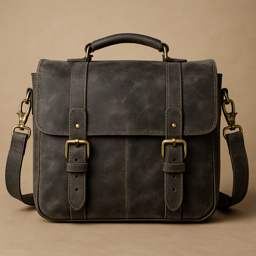 Charcoal Rugged Messenger Bag