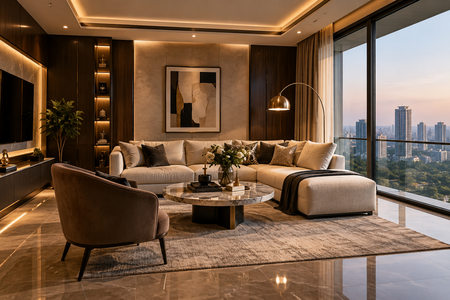 Framed preview of a premium furnished apartment interior representing guest-ready listing quality