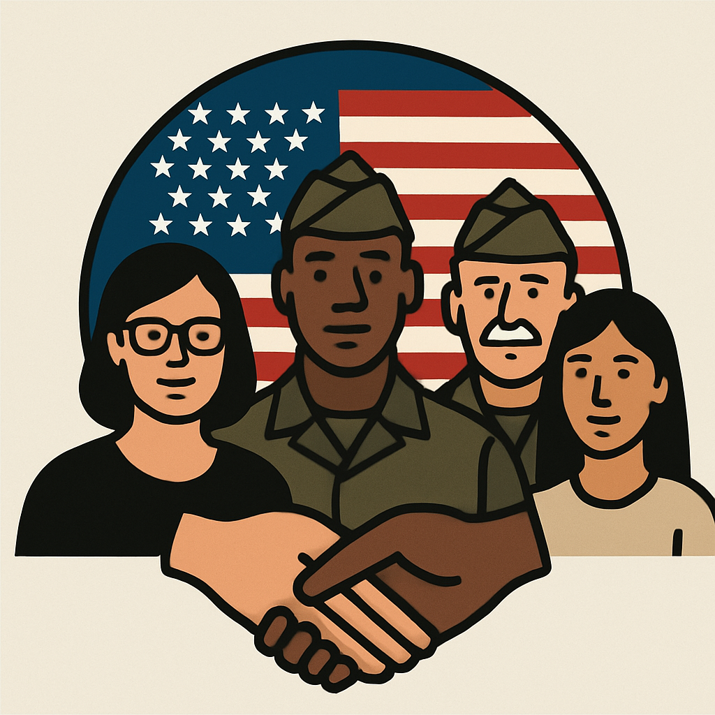 Icon representing veterans and families