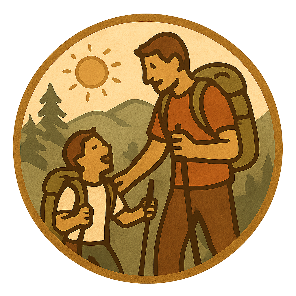 Father-child adventure icon