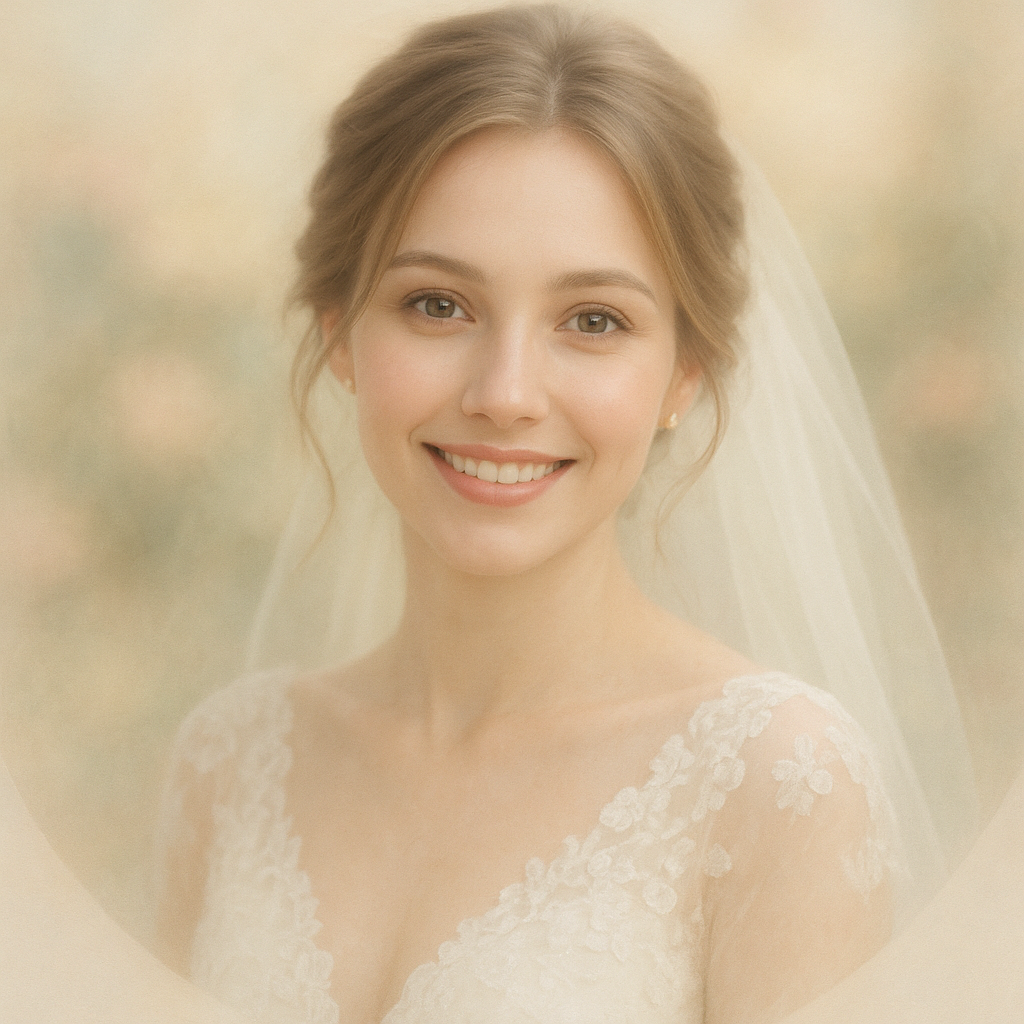 Smiling bride testimonial portrait